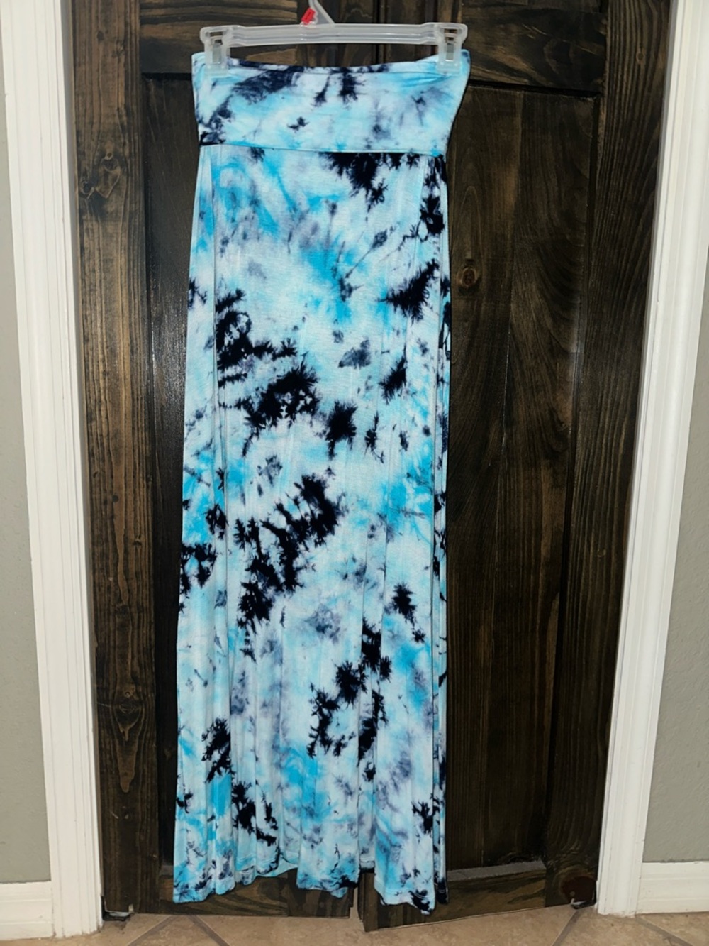 Charlotte Russe Blue & Black Tie-Dye Maxi Skirt Size XS
